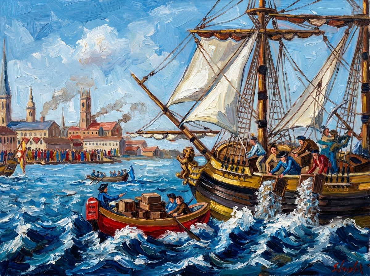 The Boston Tea Party, 1773